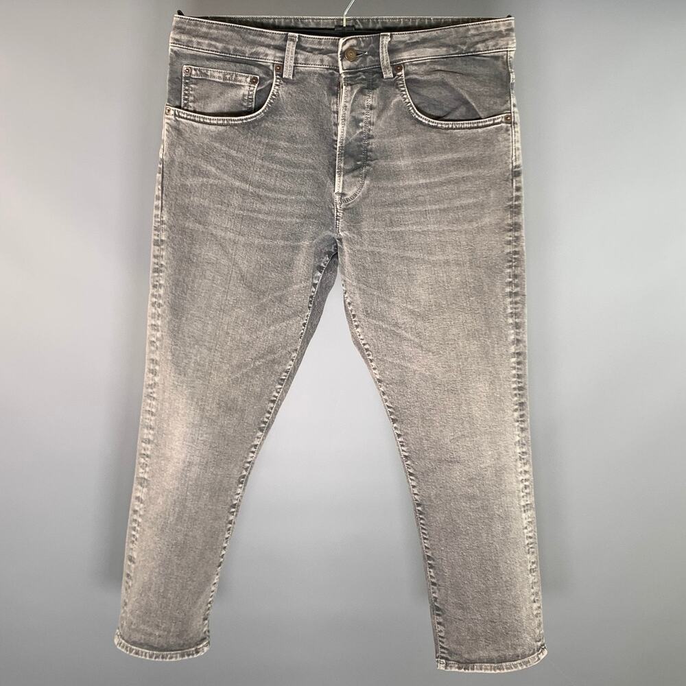 6397 Size 28 Grey Light Grey Cotton Blend Tapered Jeans